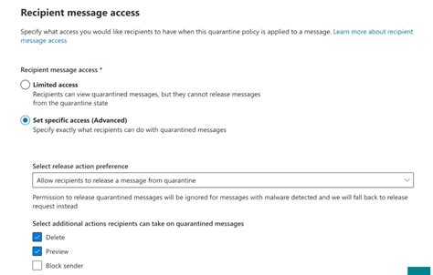 Junk email and user managed quarantine .